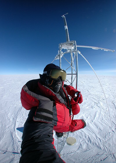 [CR23_Portrait2hW.jpg]
Self portrait while cleaning the sensors up the CR23 mast.