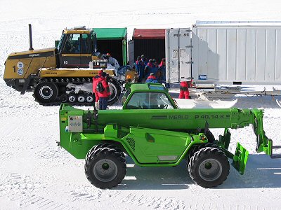 [MerloFoodContainer.jpg]
Preparing to unload the frozen food off the just delivered container.