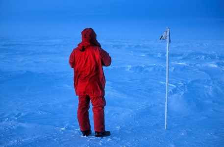 [EmanueleCollectingSamples3.jpg]
The contrast and the deepness of the color is almost out of range of the gamut of the film but this is one of my favorite pictures ever as it shows the complete alienness of the glaciologist in the bare polar environment. The pole just seems to say: 'You are here. Now try to figure out where 'here' is...'