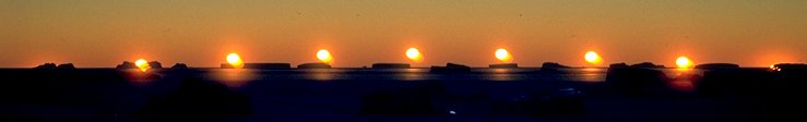 [SunShort.jpg]
Multiple exposure showing the shortest day of the year in Antarctica. One shot every 7 minutes on the same slide, every shot being underexposed by -3 stops. You either need lots of patience or an advanced programmable databack.