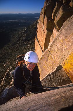 [HappyJenny.jpg]
A happy Jenny in the sunset on the last move of the route.