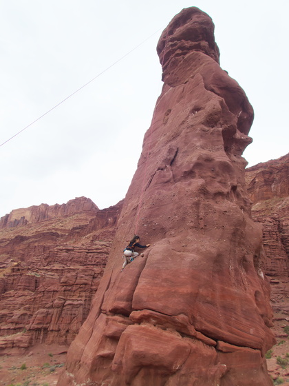 [20190416_231515_FisherTowers.jpg]
And that's as far up as she went, but not half-bad as a first attempt.