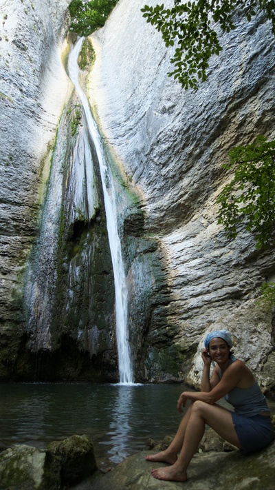 [20090801_180656_Glesy.jpg]
Cooling off at the Glesy waterfall after climbing at the site on a hot after-work summer evening.