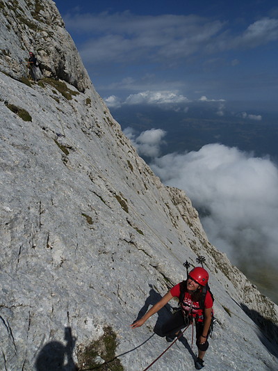 [20100821_103955_GranSassoClessidre.jpg]
Jenny on the Clessidre's route, an easy classic all slab climbing.