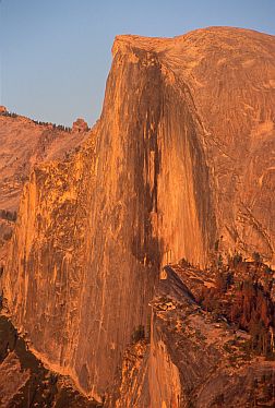 [HalfDomeNWfaceSunset.jpg]
North-West face of Half Dome in sunset. We have to exit. We have to exit.