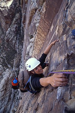 [EpinephrineFace1.jpg]
Jenny finishing off the 2nd 5.9 pitch of face climbing above the chimney