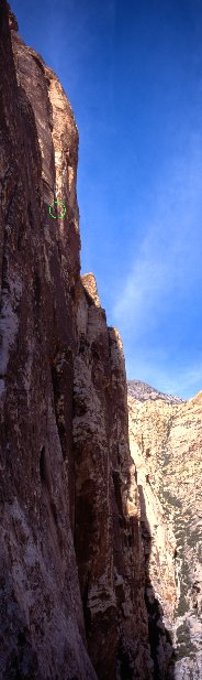 [EpinephrinePano.jpg]
A side view of Epinephrine from the top of PoD. There's a climber in the green circle, but he's too small to see.