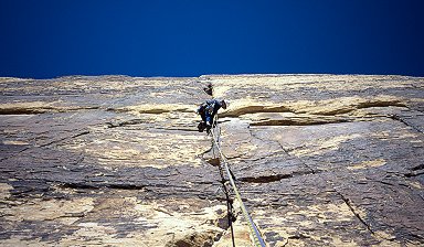 [LevitationCrux2.jpg]
Second 5.11 crux of Levitation 29, an easier kind of 5.11...