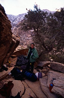 [XmasBivy.jpg]
Jenny at the bivouac at the base of Eagle Wall for Christmas...