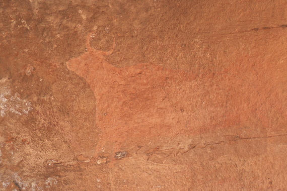 [20130504_143645_Albaracin.jpg]
An ancient 'toro' etched on one of the boulders. No climbing on this one, but plenty nearby.