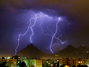 Lightning storm above Grenoble