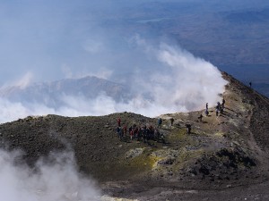 Fumarole around the main crater of Mt Etna