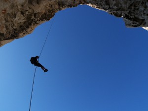 Rappel down the Devenson wall