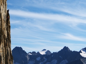 Climbers on the west face