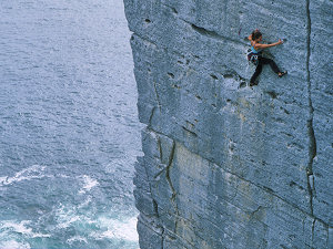 Northern Exposure on the wall below the Lighthouse, Point Perpendicular