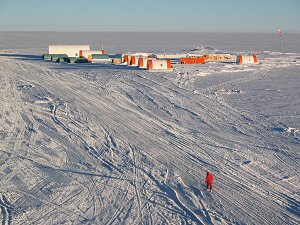 Lone walker between Concordia and the summer camp