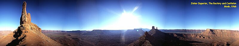 Panorama of the Sister Superior and Castleton, Moab, Utah, 2002