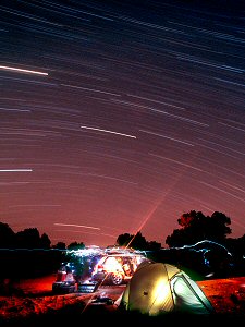 Camping in the desert